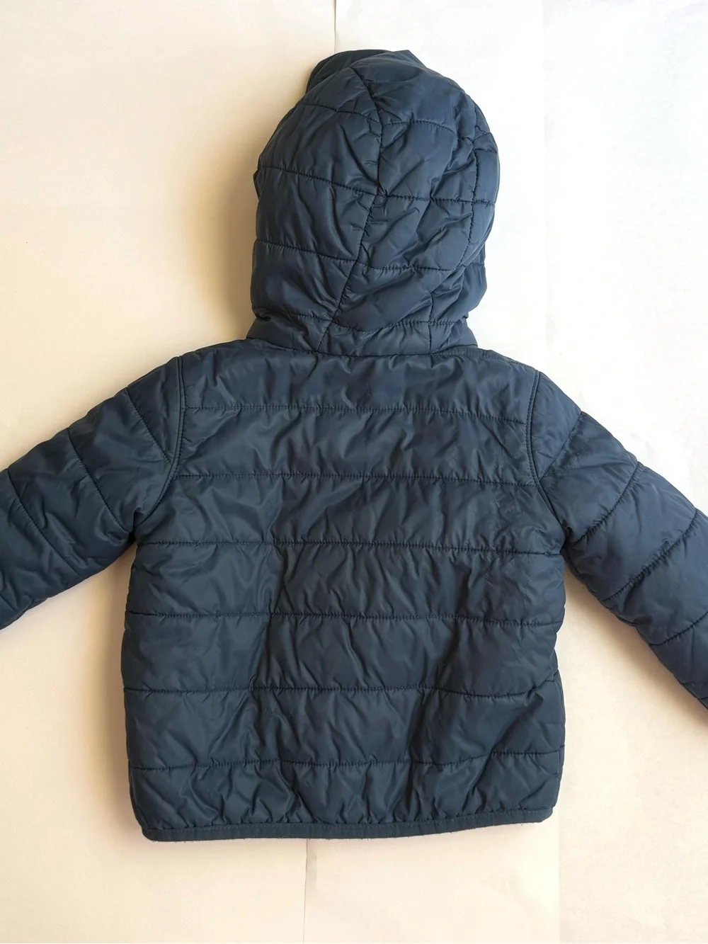Carter’s Navy Quilted Hooded Puffer Jacket with Sherpa Lining Reversible